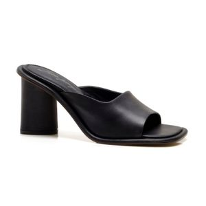 NEW Free People Mandi Mule Heels Chunky Block Sandals Size 6.5 Black 36.5 EU